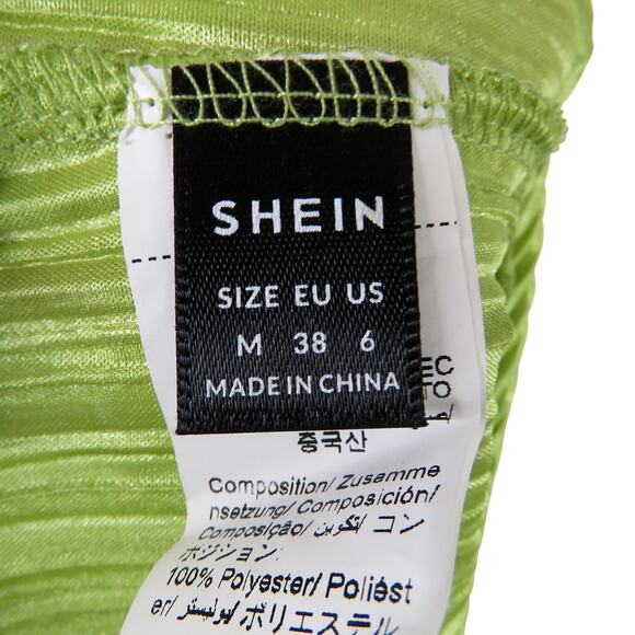 Shein Lime Green Satin Long Flowy Strappy Maxi Dress Medium - Picture 11 of 13